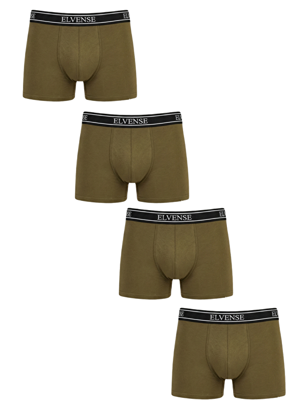 Elvense Erkek Karışık Renk 4'lü Paket % 100 Pamuklu Elastanlı Kutulu Boxer