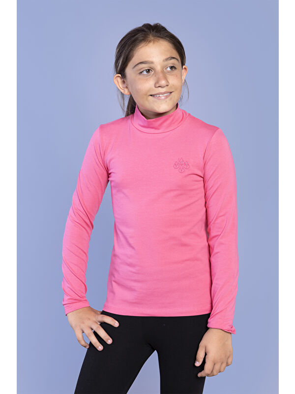 Toontoykids Kız Çocuk Nakışlı Balıkçı Yaka Okul Tişörtü