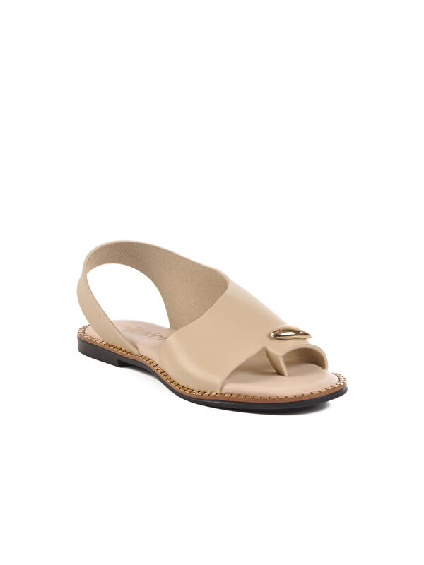 Bej Hafif İnce Taban Kadın Sandalet 102 Z - Görsel 4