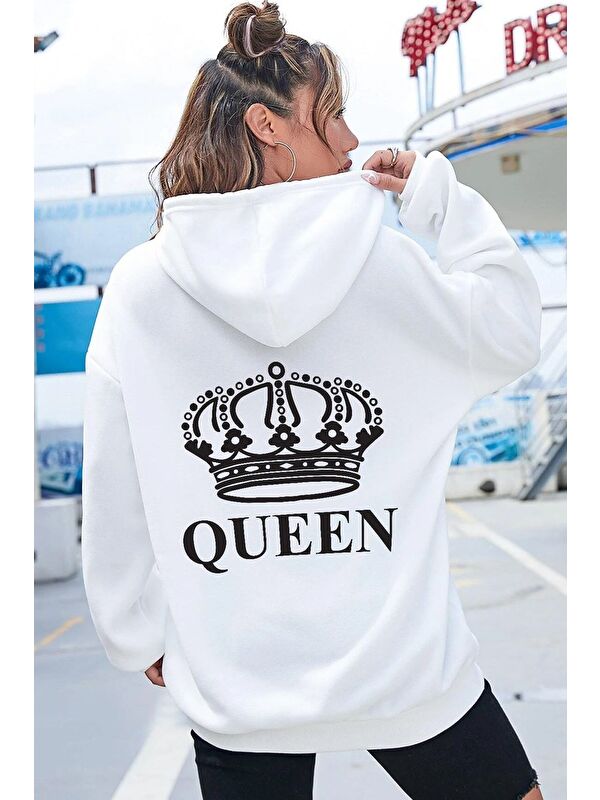 uyguntarz Unisex Quenn Sırt Baskılı Sweatshirt
