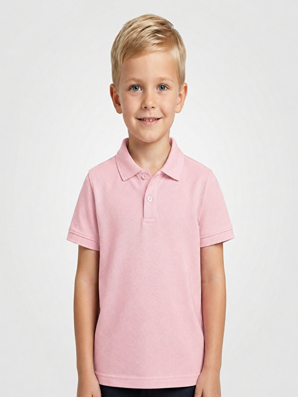 ajn Kids Polo Yaka Basic Kısa Kollu Unisex Çocuk Tişört