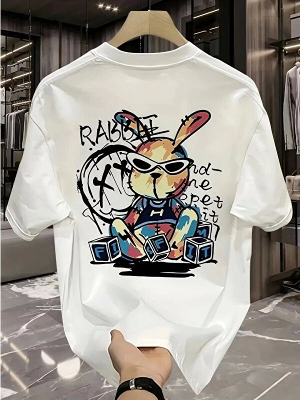 Jane's Baskılı Oversize Bisiklet Yaka Tişört