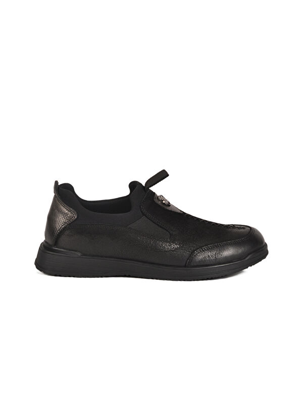 Siyah Nubuk Hakiki Deri Kadın Casual Ayakkabı 2250906K Z - Görsel 2