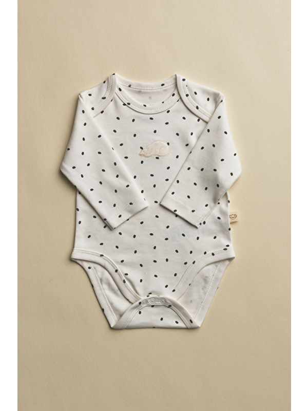 Oh La La Koala For Little Ones Kutup Ayısı Nakışlı Uzun Kollu Çıtçıtlı Bebek Body