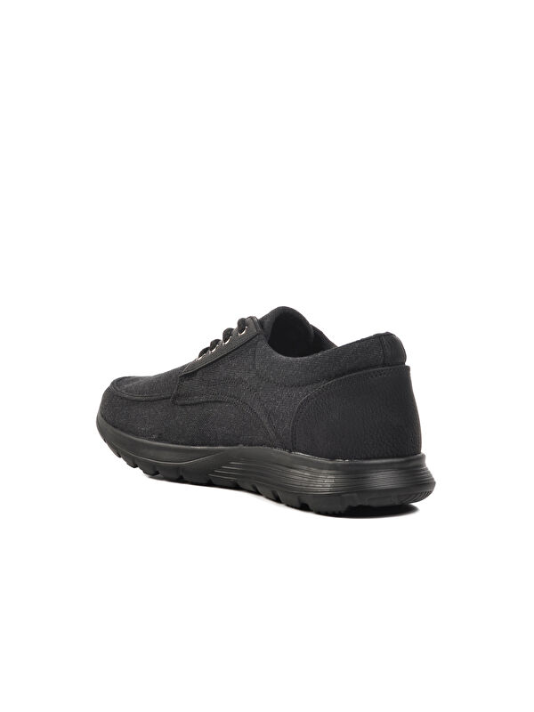 Siyah Keten Erkek Casual Ayakkabı 020 M - Görsel 5