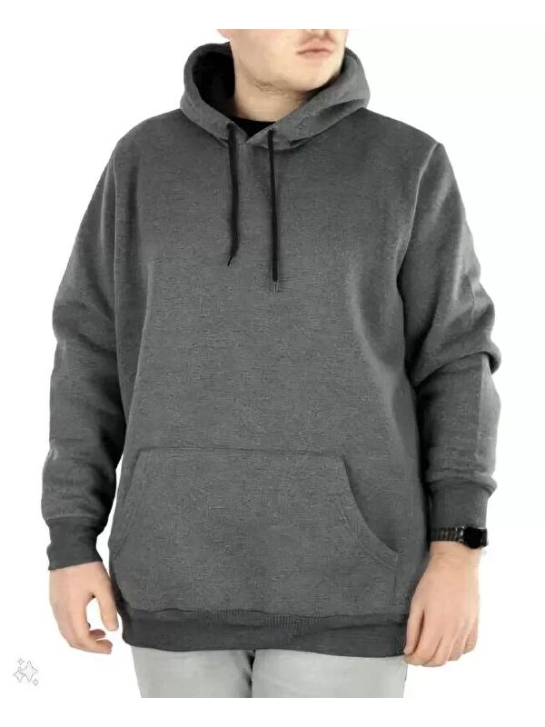 Jane's Erkek Uzun Kol Kapüşonlu Basic Sweatshirt Hoodie