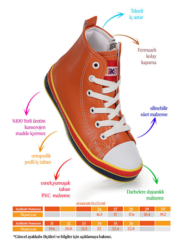 Pant Günlük Bağcıklı Fermuarlı Erkek Çocuk Spor Ayakkabı - Görsel 3