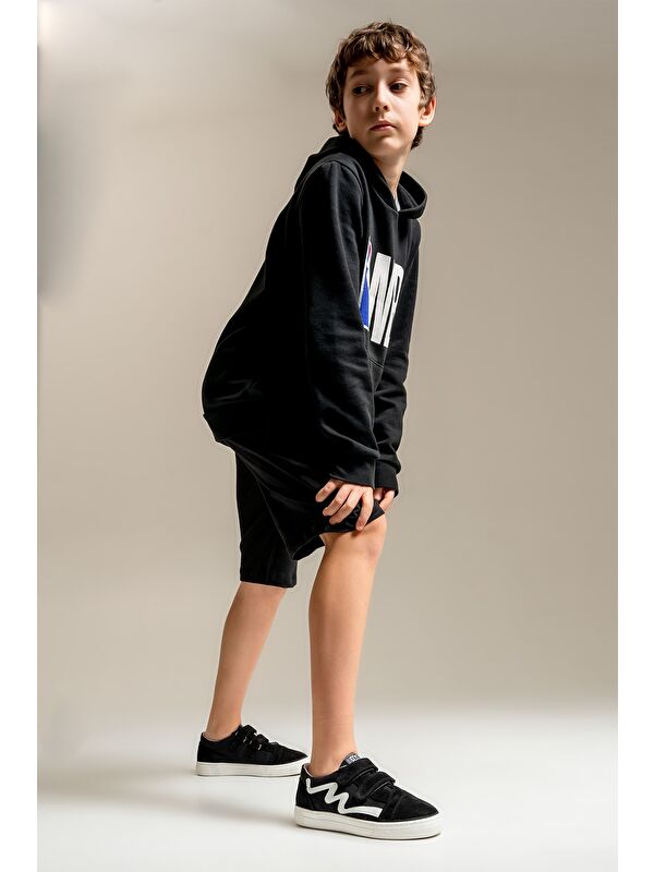 Erkek Çocuk Siyah Hakiki Deri Günlük Ayakkabı - Görsel 4