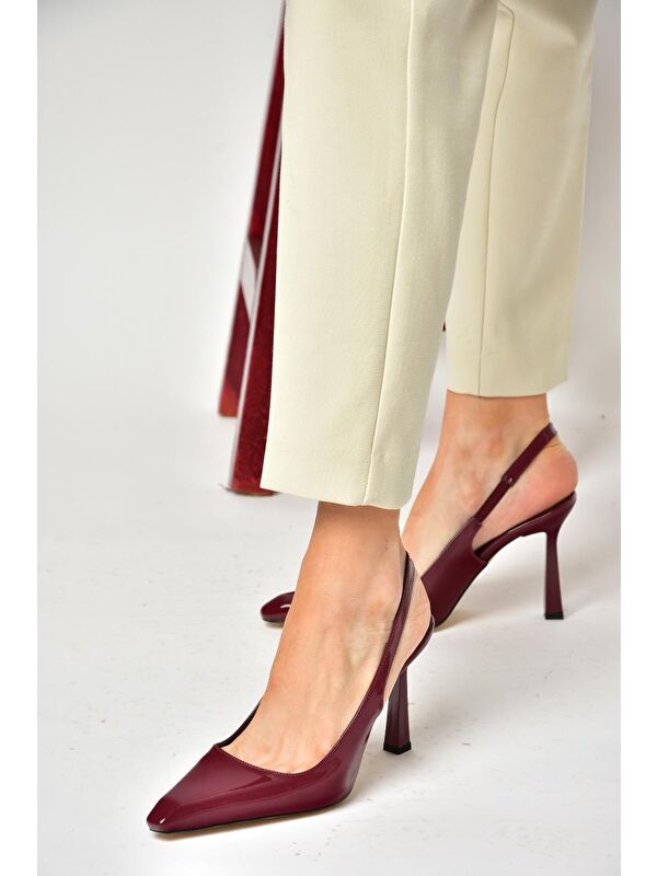 S7520634 Bordo Kadın Topuklu Ayakkabı - Görsel 4