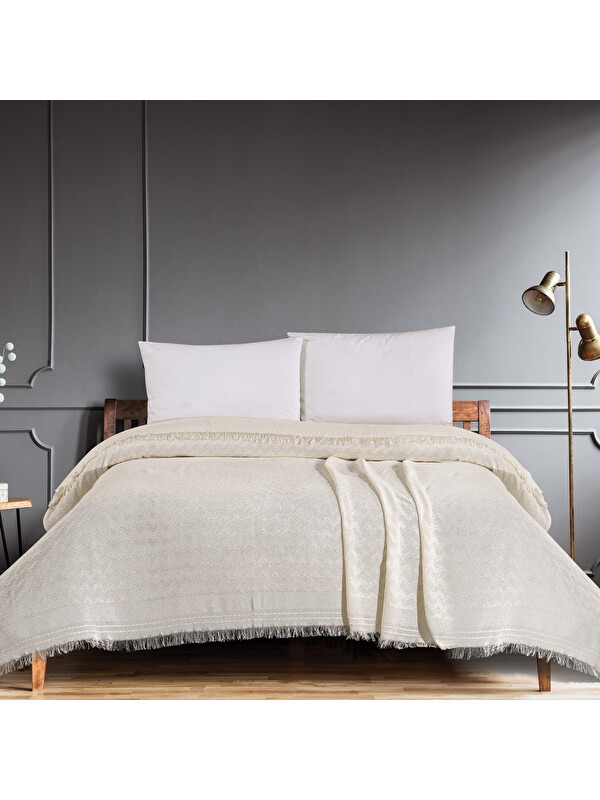 SCHAFER Home Zuma Çift Kişilik Pike 200x220 Cm-Krem
