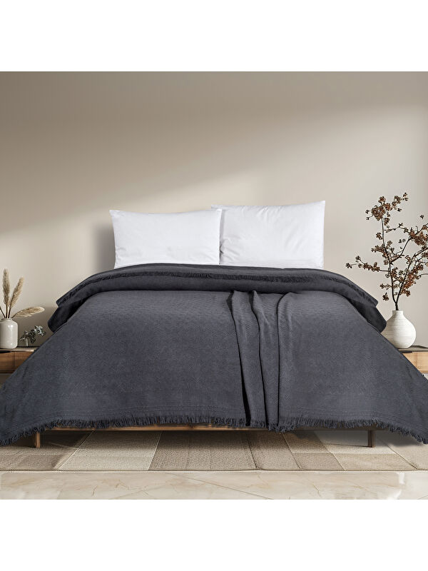 SCHAFER Home Zuma Çift Kişilik Pike 200x220 Cm-Antrasit