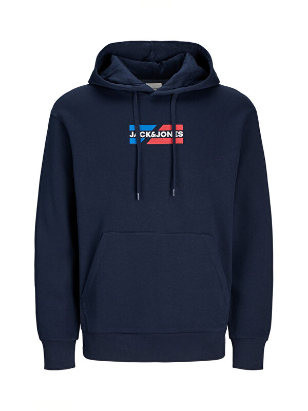 Jack & Jones Jjcorp Pamuklu Logolu Regular Fit Kapüşonlu Sweat 12268422