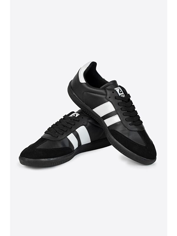 Yuvarlak Burunlu Bağcıklı Şeritli Erkek Spor Ayakkabı - Görsel 6