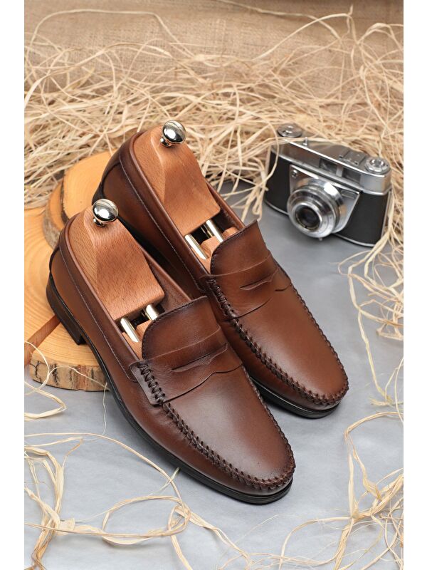 D10180 Günlük Klasik Hakiki Deri Erkek Ayakkabı - Görsel 3