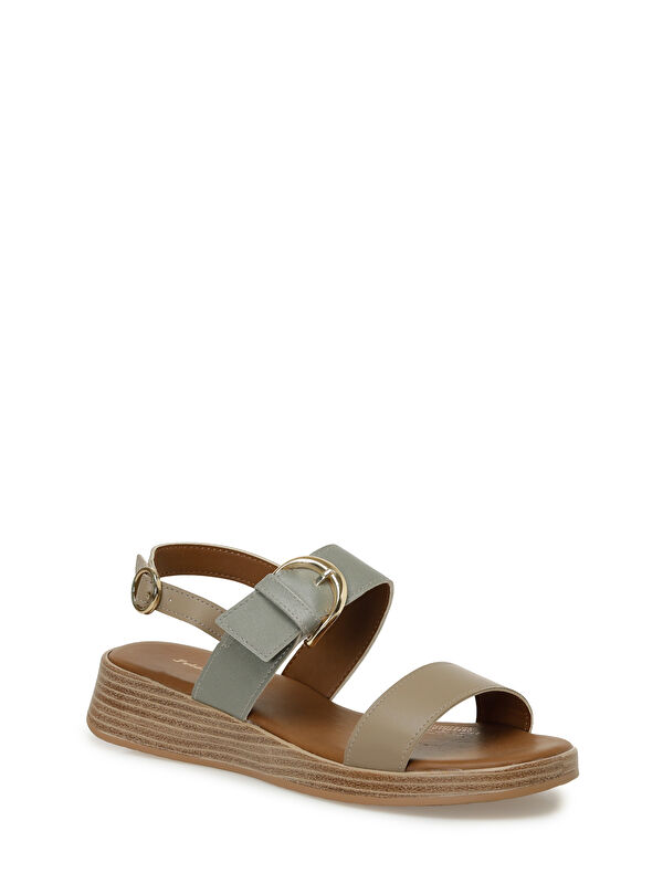 325067.Z 5FX Olive Kadın Dolgu Topuk Sandalet - Görsel 3