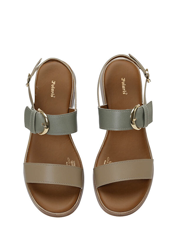 325067.Z 5FX Olive Kadın Dolgu Topuk Sandalet - Görsel 5