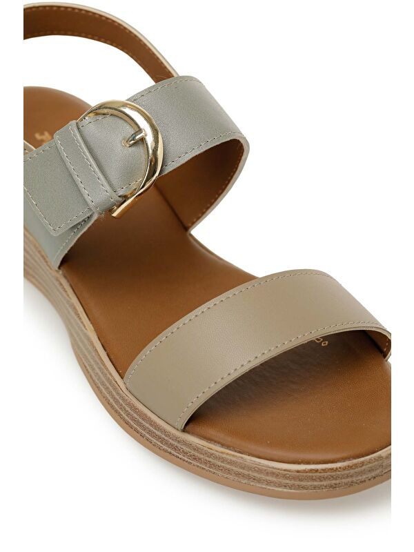 325067.Z 5FX Olive Kadın Dolgu Topuk Sandalet - Görsel 8