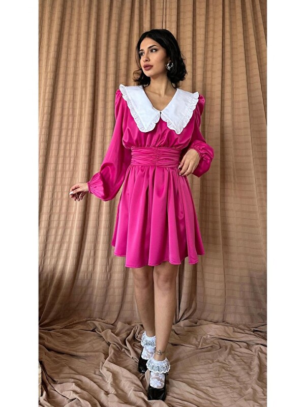 Jane's Fuşya Bebe Yakalı Elbise