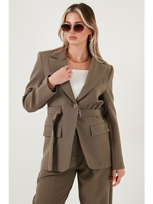 Lela Regular Fit Kruvaze Yaka Kemerli Blazer Ceket 6839367