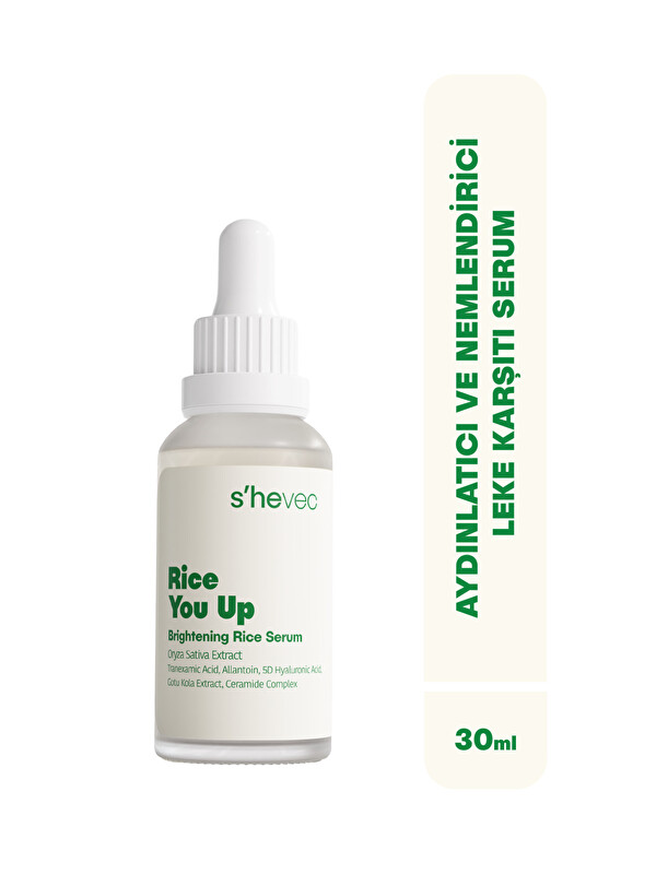 shevec Aydınlatıcı ve Nemlendirici Leke Karşıtı Vegan Pirinç Serum 30 ml Rice You Up