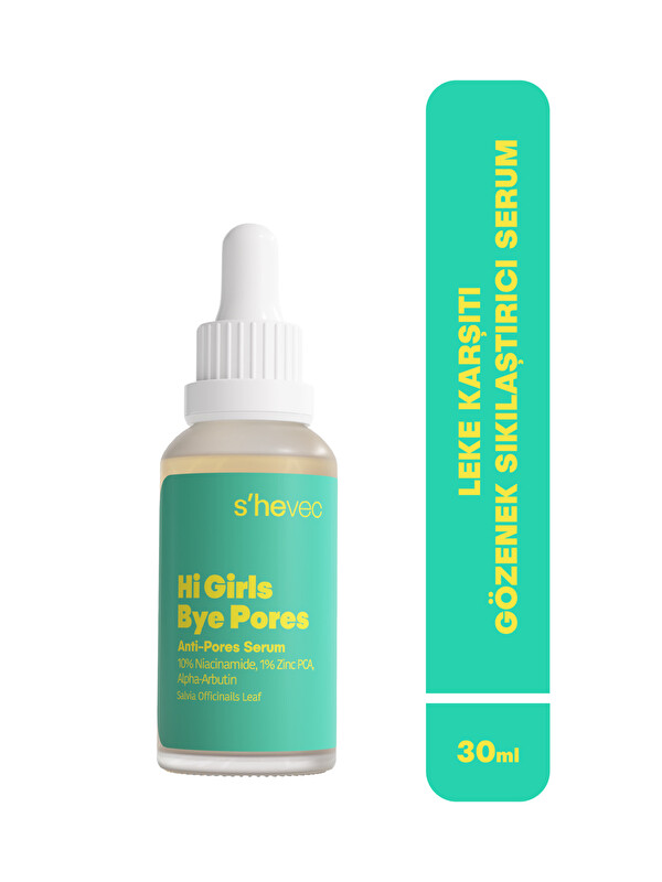 shevec Gözenek Sıkılaştırıcı ve Leke Karşıtı Niasinamid Vegan Serum 30 ml Hi Girls Bye Pores