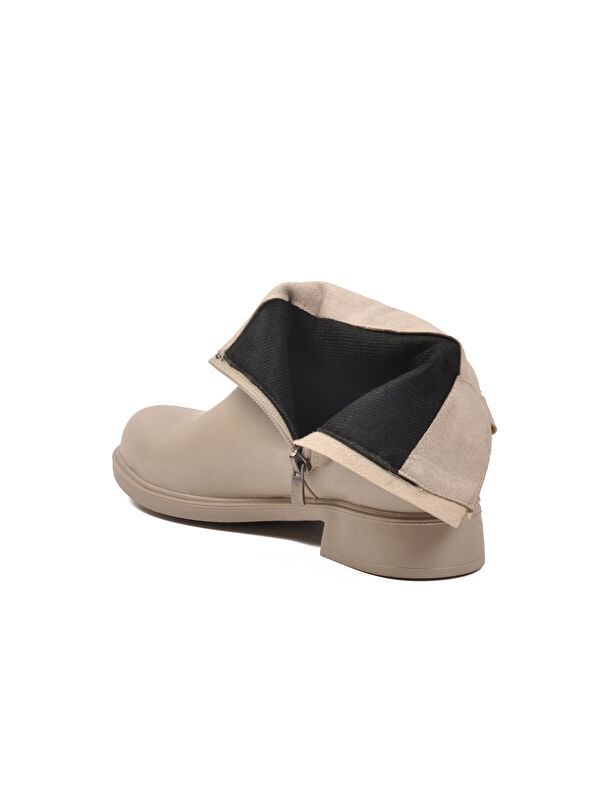 Bej Cilt Fermuarlı Kaymaz İçi Polarlı Kadın Bot 209144 Z - Görsel 5