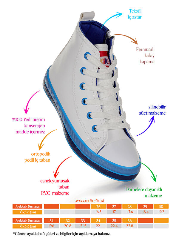 Pant Günlük Bağcıklı Fermuarlı Erkek Çocuk Bot Sneaker Ayakkabı - Görsel 3