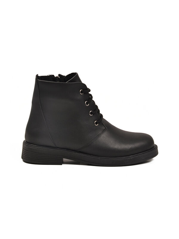 Siyah Bağcıklı Fermuarlı Kaymaz Kadın Bot 284098 Z - Görsel 3