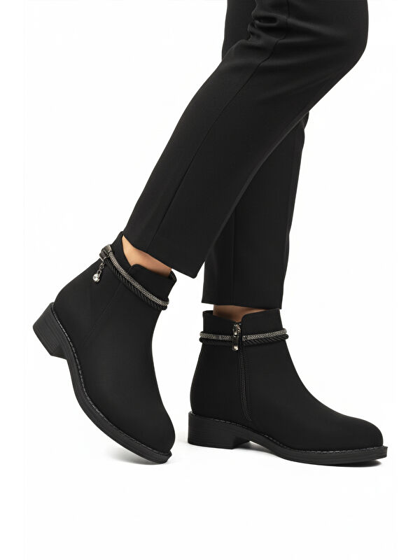 Siyah Zümrüt Fermuarlı Kaymaz Bot 325126 Z - Görsel 2