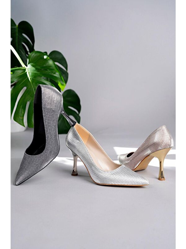 YOWEL Sivri Burun Kadın Topuklu Stiletto Ayakkabı - Görsel 8