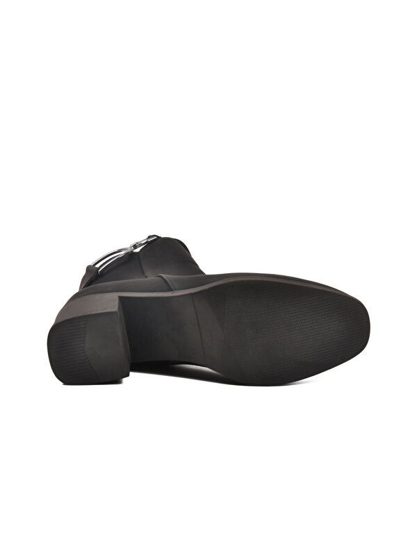 Siyah Zümrüt Fermuarlı Kaymaz Polarlı Kadın Topuklu Bot 417637 Z - Görsel 6