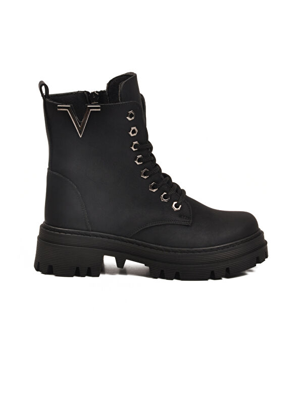 Siyah Zümrüt Bağcıklı Fermuarlı Kaymaz Kadın Bot 514531 Z - Görsel 3