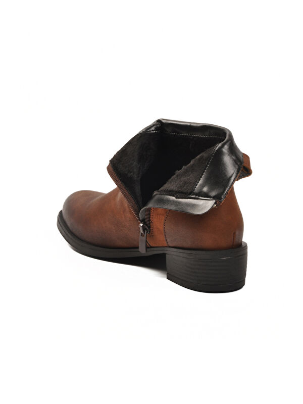 Taba Zümrüt İçi Kürklü Fermuarlı Kaymaz Kadın Bot 547819 Z - Görsel 5