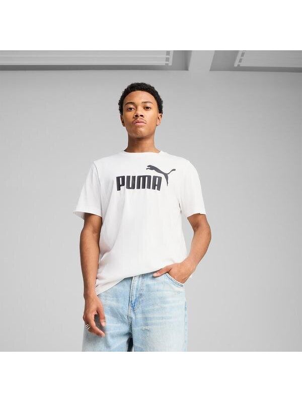 Puma Essentials No 1 Logo Erkek Beyaz Yuvarlak Yaka Tişört