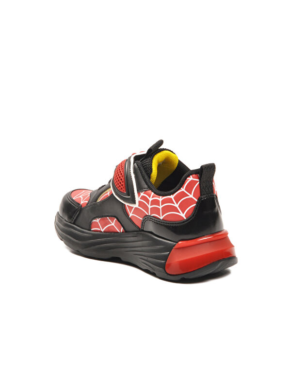 Kırmızı Siyah Cırtlı Hafif Esnek Erkek Çocuk Spor Ayakkabı 2048 P - Görsel 5