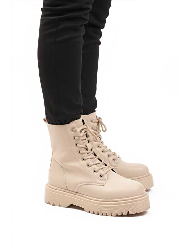 Bej Bağcıklı Fermuarlı Polarlı Kadın Bot Terra 5000 Z - Görsel 2