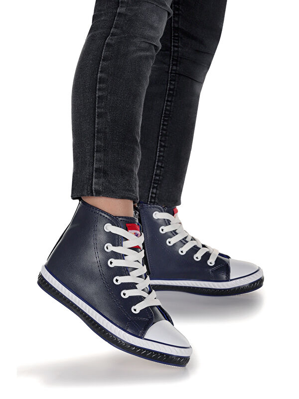 Pant Günlük Bağcıklı Fermuarlı Erkek Çocuk Bot Sneaker Ayakkabı - Görsel 4