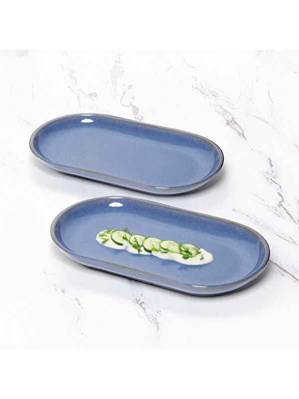 GÜRAL PORSELEN Bilbao 2 Adet 25x15cm Kayık Tabak Reaktif  Marin 970