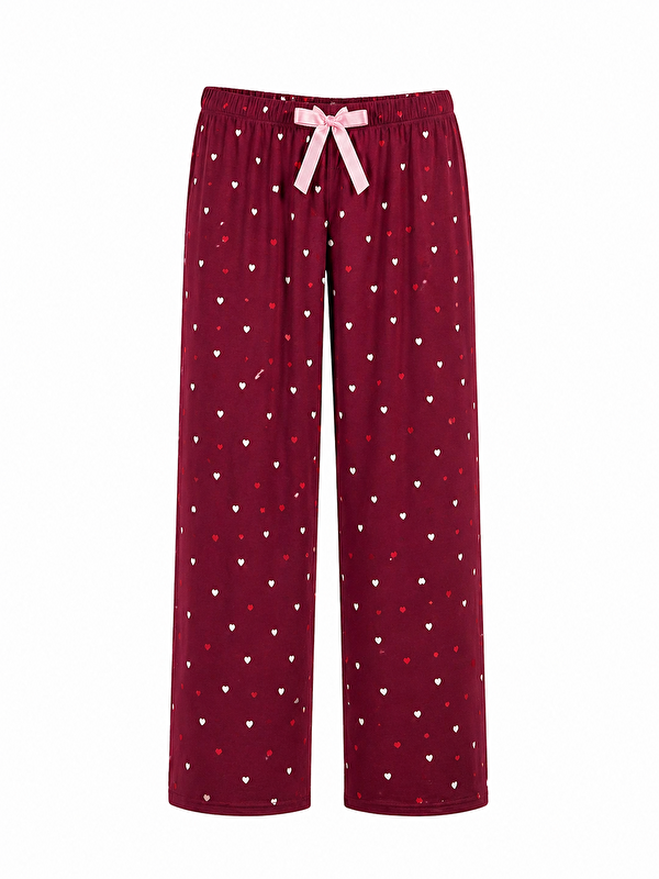 Formo Kadın Desenli Viskon Düz Paça Pijama Altı