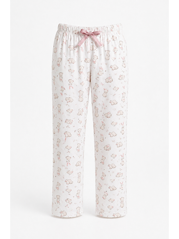 Formo Kadın Desenli Viskon Düz Paça Pijama Altı