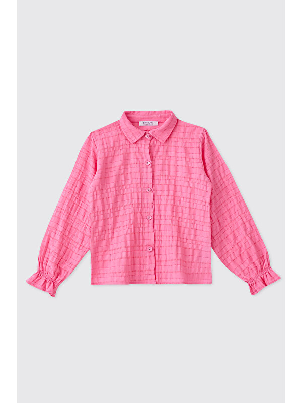 Panço Kız Çocuk Pembe Gömlek