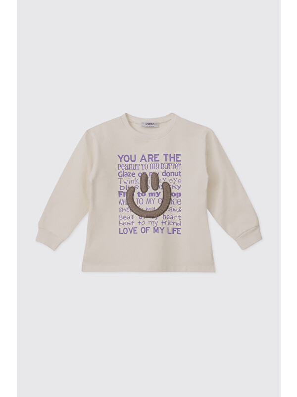 Panço Kız Bebek Ekrulıla Sweatshirt