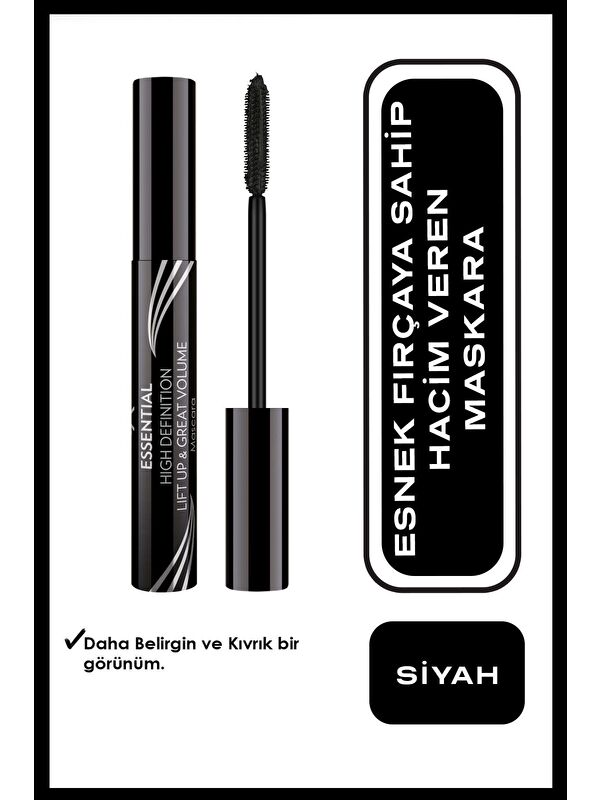 GOLDEN ROSE Essential High Definition & Lift Up&great Volume Mascara Black - Hacim Veren Maskara