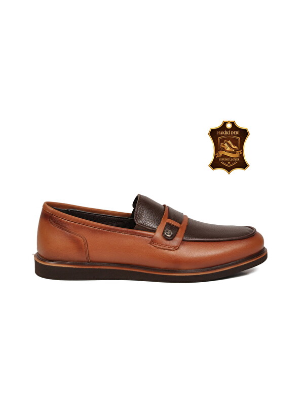 Voyager Erkek Taba Rahat Tabanlı Hakiki Deri Casual Ayakkabı Loafer 5769 M