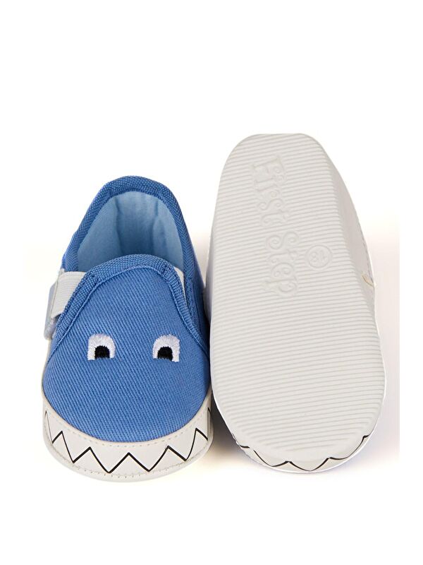 Mavi Canavar Nakışlı Bebek Cırtcırtlı Patik - Görsel 5