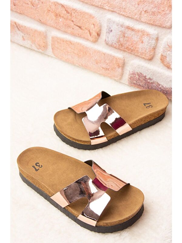 F777771534 Bronz Kadın Terlik - Görsel 3