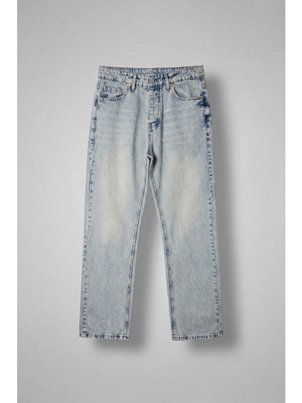 Abluka Online Erkek Baggy Fit Jean Açık Mavi