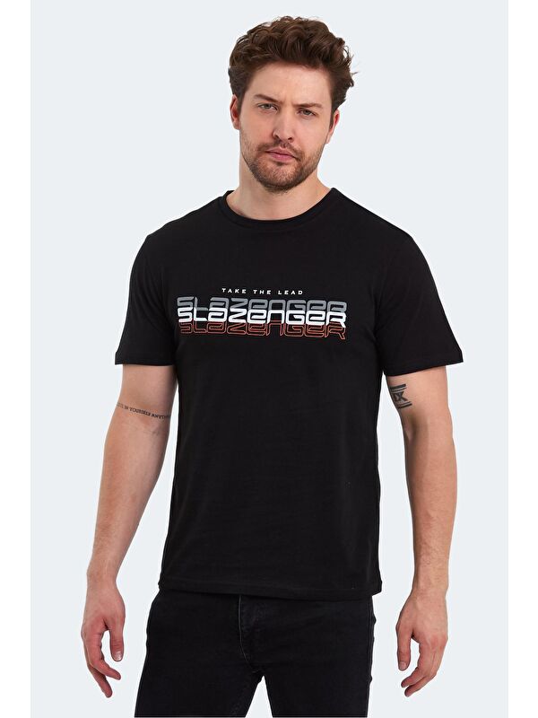 SLAZENGER PALLU Erkek %100 Pamuk Tişört Siyah