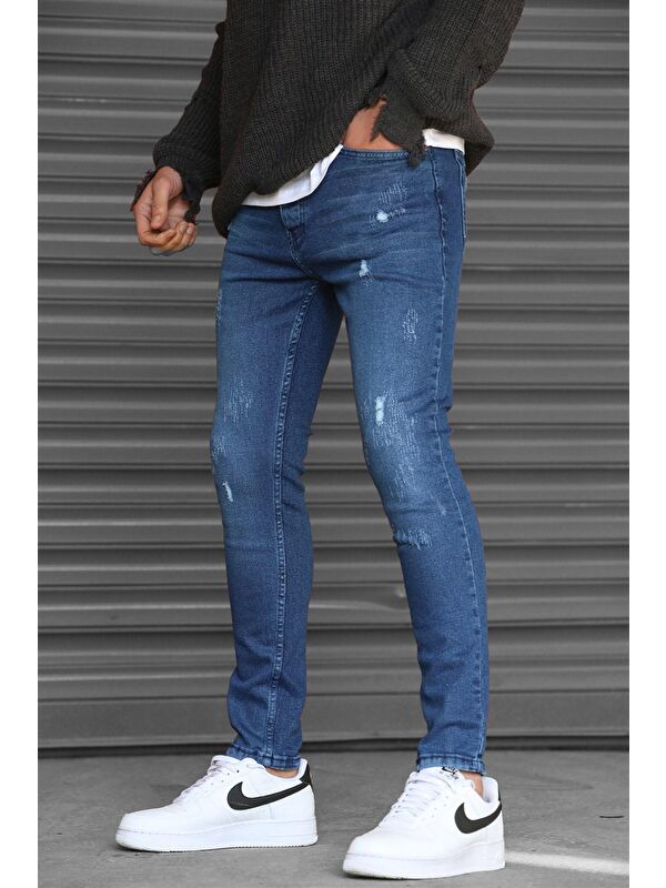 Madmext Skinny Fit Lacivert Erkek Jean 5712