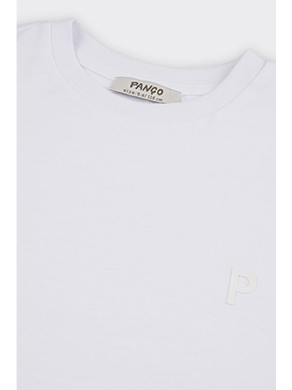 Panço Unisex Çocuk Kısa Kollu Beyaz Tişört
